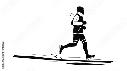 Active person running outdoors in cool weather, embracing a healthy lifestyle.