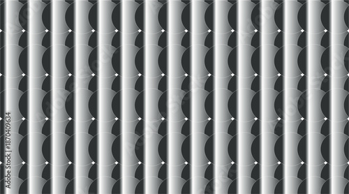 On the screen there is a pattern or surface of round flat objects with a white outline.