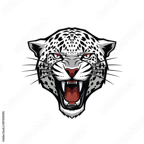 Fierce Leopard Portrait: A detailed illustration captures the intense gaze and predatory nature of a leopard, showcasing its formidable strength and untamed spirit.