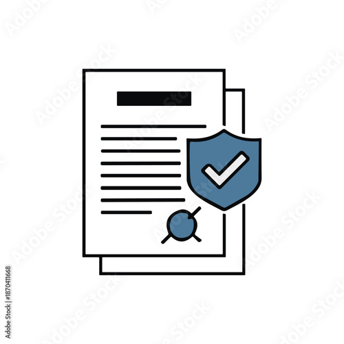 Document security and protection icon, representing assurance and safeguarding of information