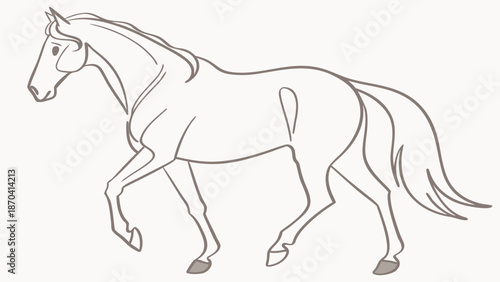 Majestic horse in motion with flowing mane and tail