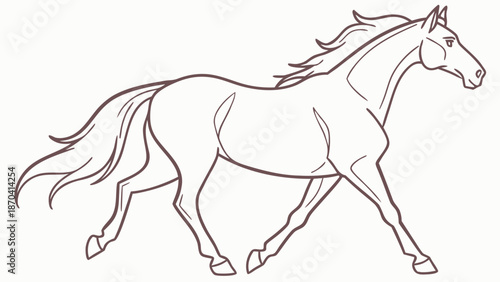 Majestic horse in motion with flowing mane and tail