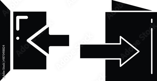 Login and logout icon set. Set of sign out, Sign in vector icon. Open and close door symbol.Website user logout and login isolated icon.