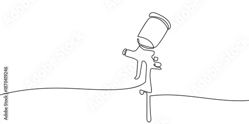 Continuous line art, spray painting, car painting. line art on transparent background Editable stroke.