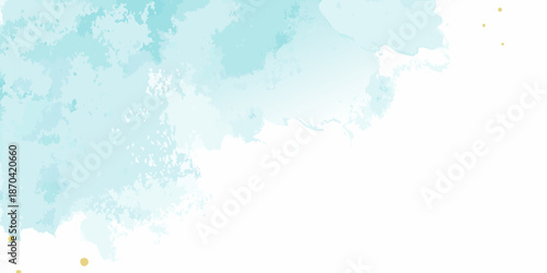 Soft watercolor wash in shades of blue with subtle golden speckles