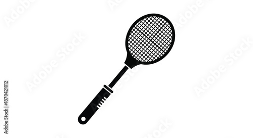A striking black silhouette of an electric fly swatter a useful tool for pest control silhouette