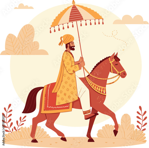 groom  with umbrella