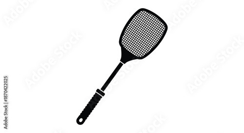 A striking black and white depiction of an electric fly swatter a useful tool silhouette