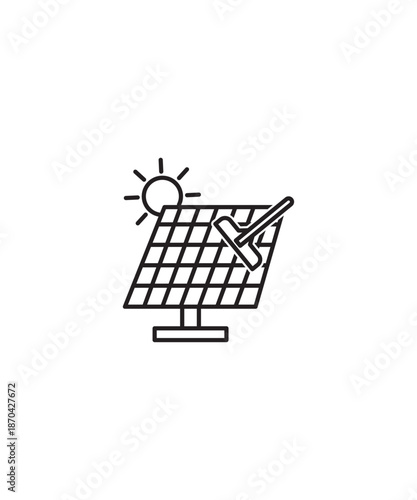 solar cleaning icon, vector best line icon.