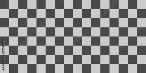 Seamless black and white geometric pattern featuring a checkered square mosaic tile design for a vector wallpaper backdrop or floor texture illustration