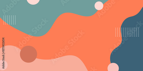 Abstract Fluid Background Design. Trendy Wavy Shapes, Organic Colors, and Minimalist Geometric Elements for Modern Design 