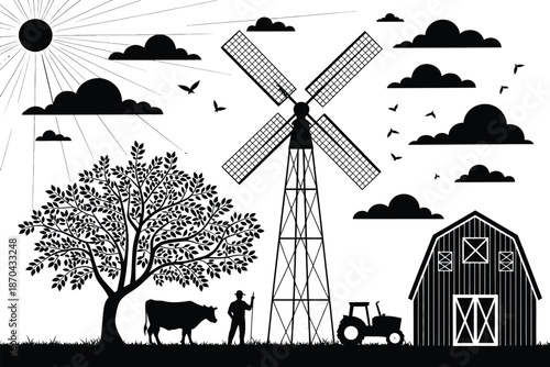 Windmill Vector