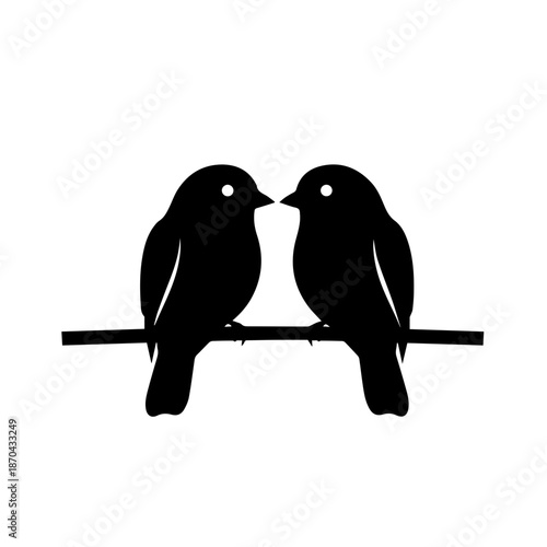 Valentine’s Day Love Birds Silhouette