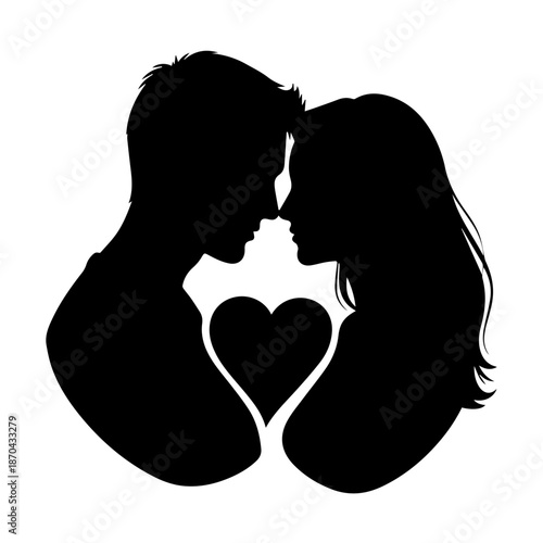 Valentine’s Day Loving Couple Silhouette