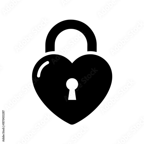 Valentine’s Day Heart Lock Silhouette