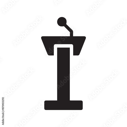 Tribune icon vector, filled flat sign, solid pictogram isolated on white. Symbol, logo illustration.
