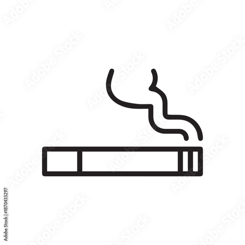 Cigarette line icon, outline vector sign, linear style pictogram isolated on white. Symbol, logo illustration
