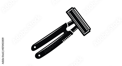 A striking black and white image of a modern disposable razor presented as a silhouette