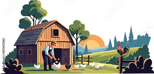 Farm barn Vector