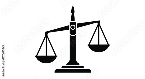 A striking black and white depiction of the scales of justice a powerful symbol of balance silhouette