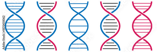 Helix DNA icon vector set. Concept of science and biological. Minimalist DNA helix icon set. Vector illustration. 