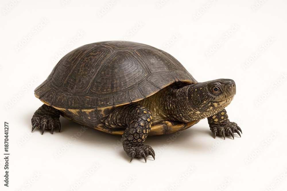 Fototapeta premium The turtle is on a white background.
