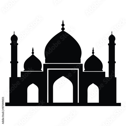 islamic arch mosque vector on white background
