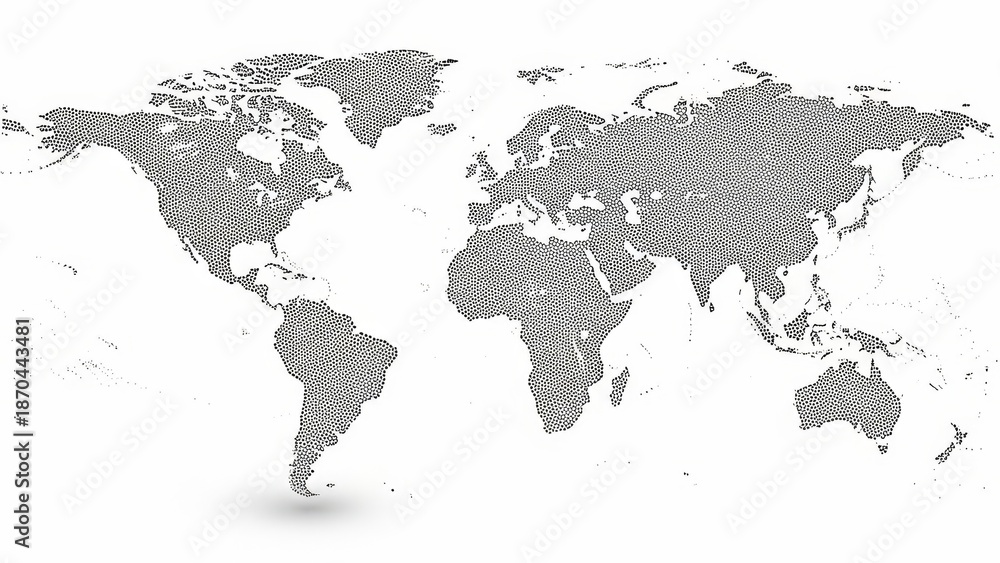 Fototapeta premium A professional world map vector illustration featuring global continents from Europe and America to Asia and Australia on a clean background for travel, geography, and business design