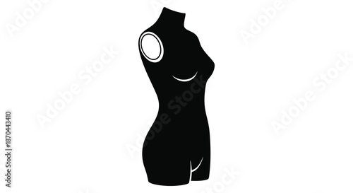 A striking black form of a female mannequin torso a contemporary design silhouette