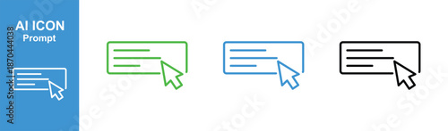 ai prompt input message box icon set cursor outline vector for chat interface