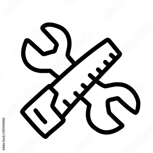 Labor day supplies outline on white background