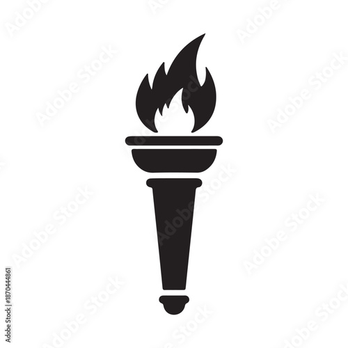 Flame torch symbol icon for sports Olympics and events isolated on transparent background