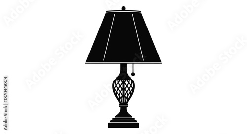 A striking black lamp presented in a bold and elegant silhouette style creating a dramatic visual