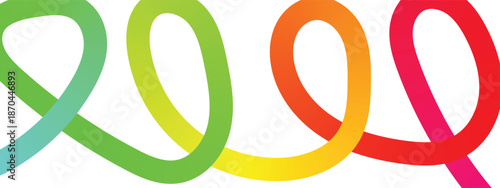 Abstract Gradient Color Shapes Pattern. Background with Wave Rainbow Ribbons. Vector Color Lines with Gradient.