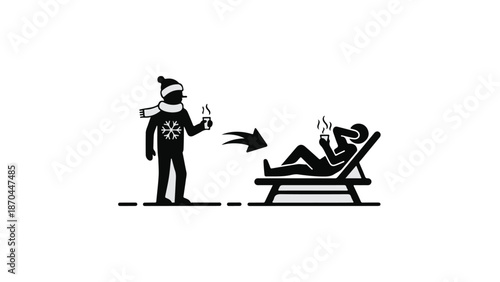 Warm drink transition from cold weather comfort to relaxing outdoor leisure