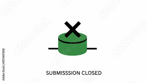 Green button with black X mark.