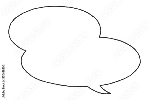  楕円形を二つ重ねた手描き風の吹き出し（横長・内側が白背景）