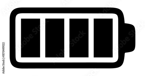 Battery Icon – Power Level Energy Symbol Flat UI DesignPNG isolated on transparent background