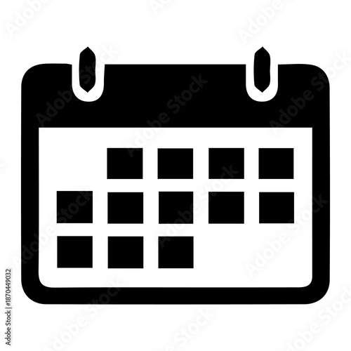 Calendar Icon – Date Schedule Event Symbol Flat UI Design PNG isolated on transparent background