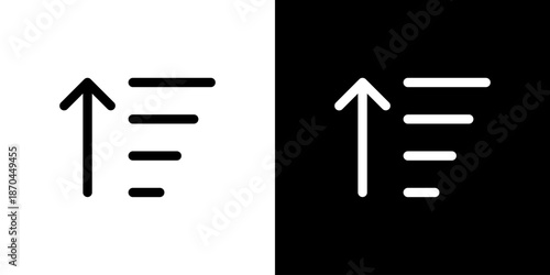 上矢印の昇順ソートアイコン（ベクター）