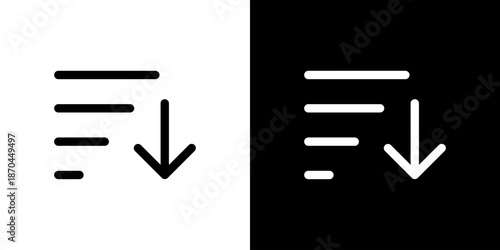 下矢印の降順ソートアイコン（ベクター）