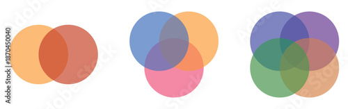 Modern isolated vector diagram icon set on white background. Graphical vector infographic diagram icon. Round 2,3,4 diagrams.  EPS 10. 