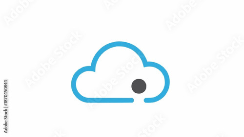 Cloud icon with blue outline.