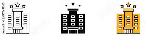 Three star Hotel icon vector. booking and accommodation services symbol. vector illustration.