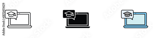 E learning icon vector. Online education symbol. vector illustration.