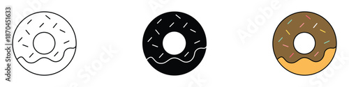 Donut icon vector. sugary treat symbol. vector illustration.