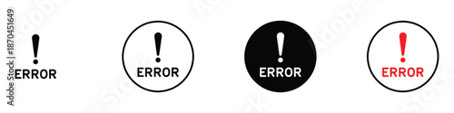 Error icon vector. warning, system error symbol. vector illustration.