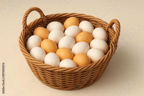 Wallpaper Mural A basket of eggs filled with egg whites and egg yolks. Torontodigital.ca