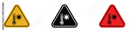 High Temperature Warning icon vector. heat hazard symbol. vector illustration.
