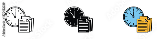 Efficient time management icon vector. deadline and paperwork organization symbol. vector illustration.